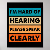 Poster Difficile d'oreille sourde déficient auditif ASL S (Devant)