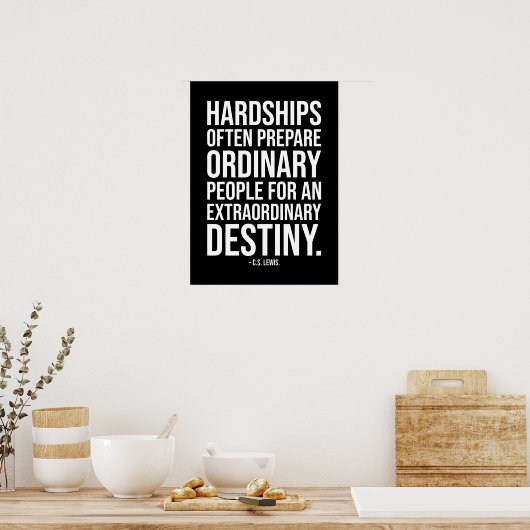 Poster Difficultés - Citation motivationnelle de réussite (Cuisine)