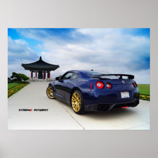 Poster "Diffuse" Nissan GT-R R35 Feeling Dodger Blue