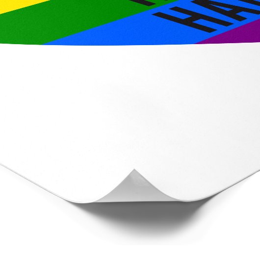 Poster Diffuser l'amour, pas la haine, le coeur arc-en-ci (Coin)