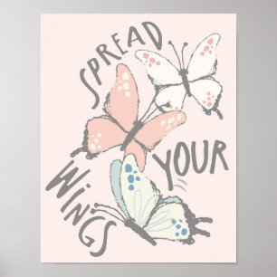 Poster Diffuser vos ailes Papillons Message inspirant