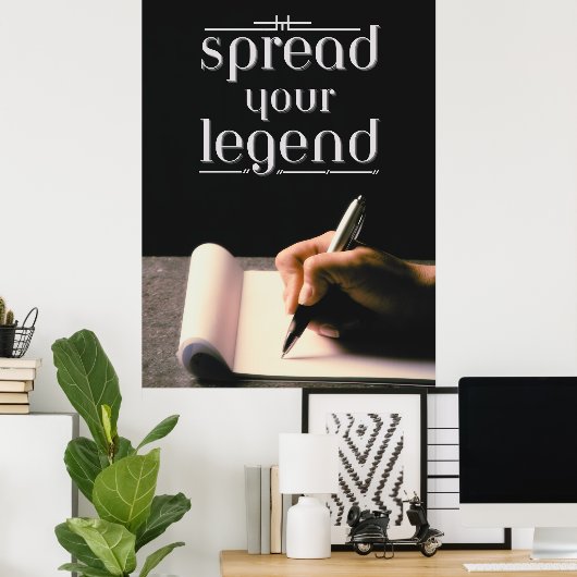 Poster Diffuser votre légende (Bureau à domicile)