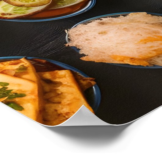 Poster Diffusion de cuisine indienne traditionnelle (Coin)