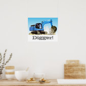 Poster Digger ou Excavateur Construction d'enfants sur me (Cuisine)