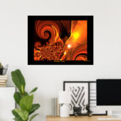 Poster Digital Abstracte Art Golden Orbs (Thuiskantoor)