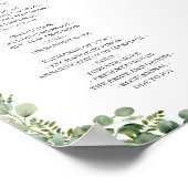Poster (Digital/Back) Eucalyptus Feuille Wedding Programm (Coin)