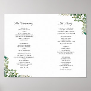 Poster (Digital/Back) Eucalyptus Feuille Wedding Programm