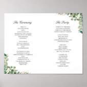 Poster (Digital/Back) Eucalyptus Feuille Wedding Programm (Devant)
