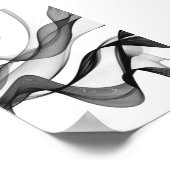 Poster Digital moderne Abstrait en noir et blanc (Coin)