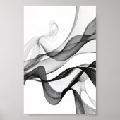 Poster Digital moderne Abstrait en noir et blanc (Devant)