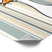 Poster Digital Prints with Cute Duck - Striped Wall Decor (Coin)