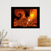 Poster Digitale Abstracte Kunst Gouden Bollen (Keuken)