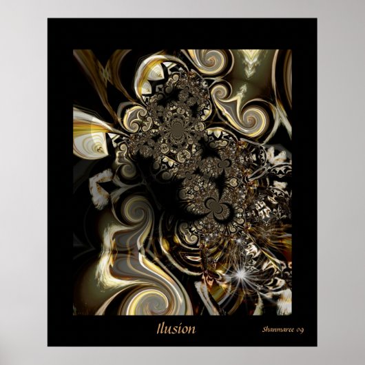Poster Digitale Abstracte Kunst Illusie (Voorkant)