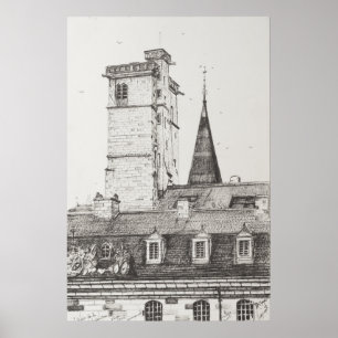 Poster Dijon Rooftops France.2008