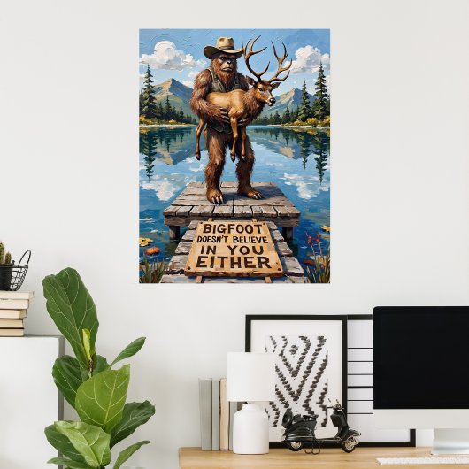 Poster Dilemme au quai : Sasquatch et l'élan (Bureau à domicile)