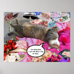 Poster Dilemme de la princesse Tatus Cat avec des chapeau