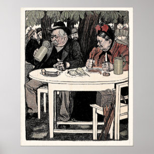 Poster Dilemme - Estampe d'art allemande vintage
