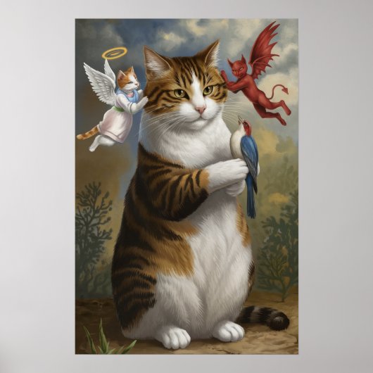 Poster Dilemme morale de chat (Devant)