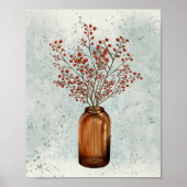 Poster d'Ilex Berries dans un vase (Devant)