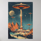 Poster d'illustration de l'ère spatiale du rétrois (Devant)