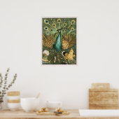 Poster d'illustration de paon vintage (Cuisine)