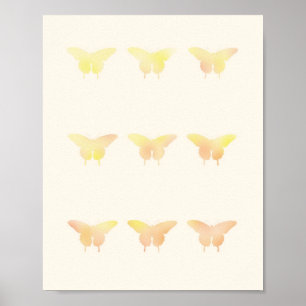 Poster d'illustration de papillon Shabby Chic Past
