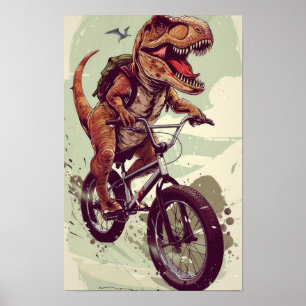 Poster d'illustration du vélo d'appartement Dinosa