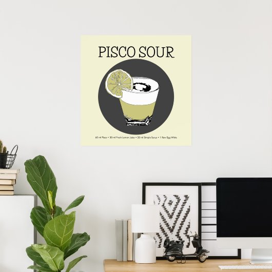 Poster d'illustration Pisco Sour (Bureau à domicile)