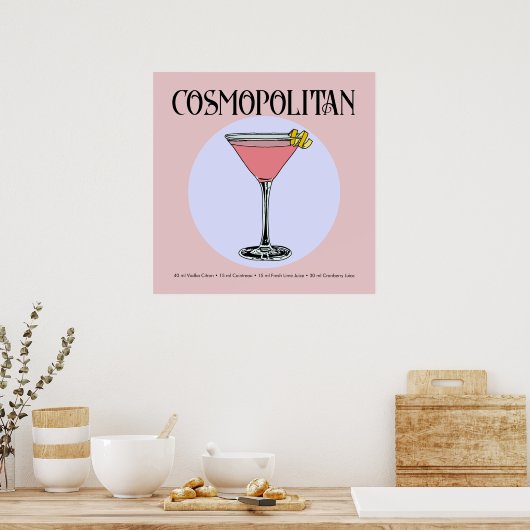 Poster d'illustration Retro Cosmopolitan (Cuisine)