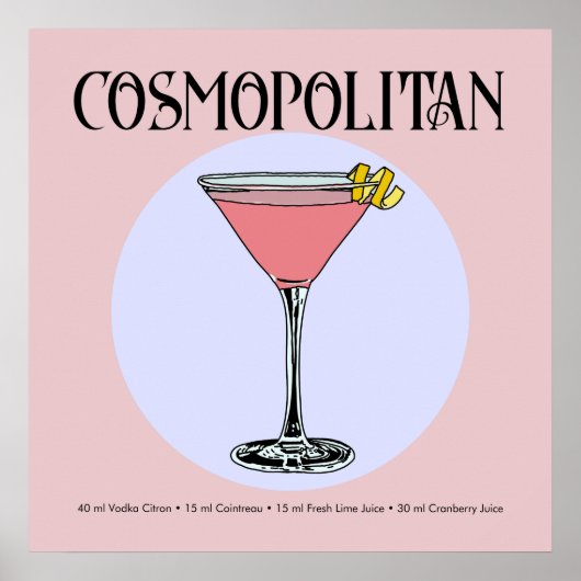 Poster d'illustration Retro Cosmopolitan (Devant)