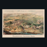 Poster d'illustration vintage Yellowstone<br><div class="desc">Illustration du parc national vintage Yellowstone</div>