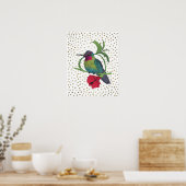 Poster d'illustrations d'oiseaux de Colibri Gold B (Cuisine)