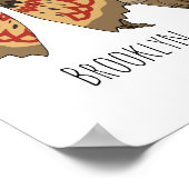 Poster Dilophosaurus cartoon illustration (Coin)