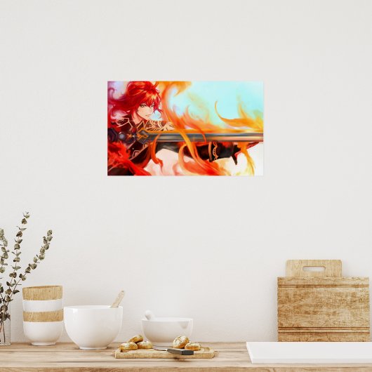 Poster Diluc de Genshin Impact (Cuisine)