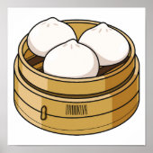 Poster Dim sum dessin animé (Devant)