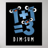 Poster Dim Sum Funny Mathématiques Nourriture Pun Dark BG (Devant)