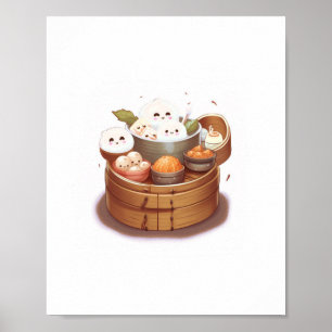 Poster Dim sum, thème nourriture