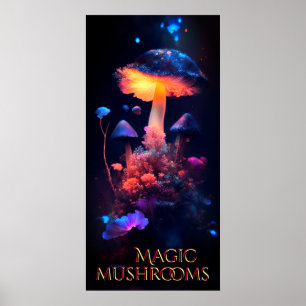 Poster d'Imaginaire de Neon aux champignons magiqu