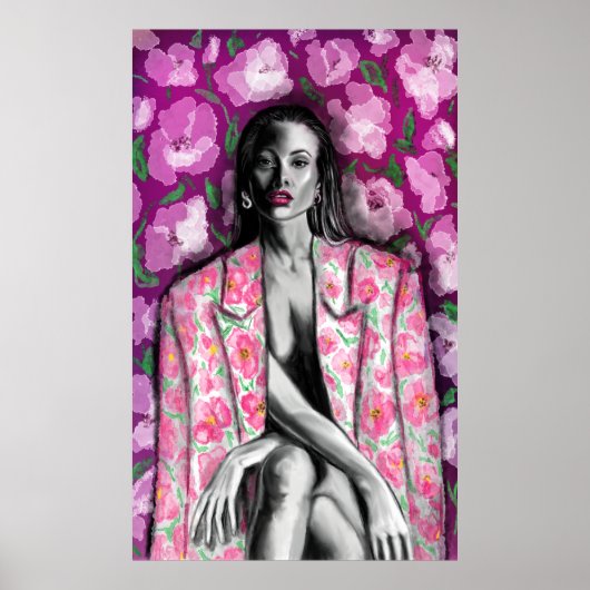 Poster d'Imaginaire Floral Femme Imprimer - Peintu (Devant)