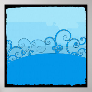 Poster d'imaginaire tourbillonné bleu