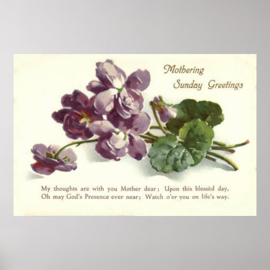 Poster Dimanche de prière de la fleur violette Fête des m (Devant)