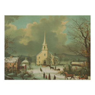 Poster Dimanche d'hiver dans les temps anciens