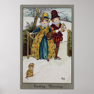 Poster Dimanche matin, carte victorienne