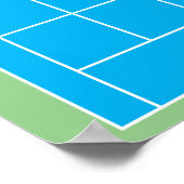 Poster Dimensions de disposition du court de tennis modèl (Coin)