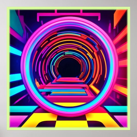 Poster Dimensions du tunnel Neon (Devant)