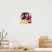 Poster Dimensions Enfant - Colorée Femme Mur Art Imprimer (Cuisine)