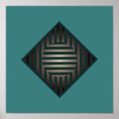 Poster Dimensions intérieures : Lignes en bleu-vert et gr (Devant)
