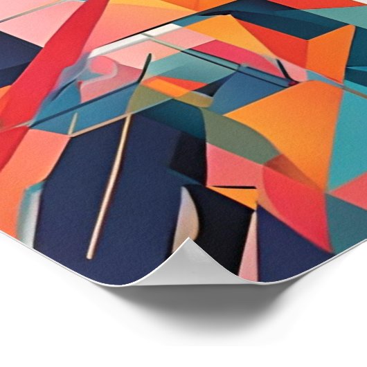 Poster Dimensions rythmiques : impulsions géométriques Ab (Coin)