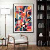 Poster Dimensions rythmiques : impulsions géométriques Ab