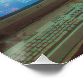 Poster Dimly Lit Retro Computer Lab with CRT Screens (Coin)